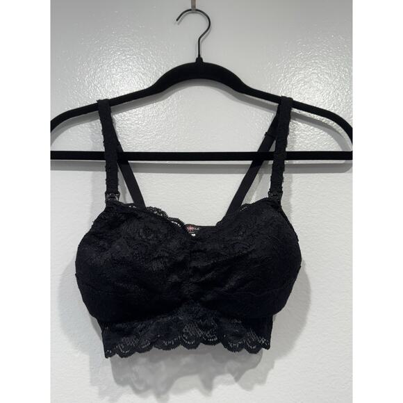 Cosabella Black Lace Nursing Bralette Women's Size Medium Comfy Bra - Picture 1 of 7